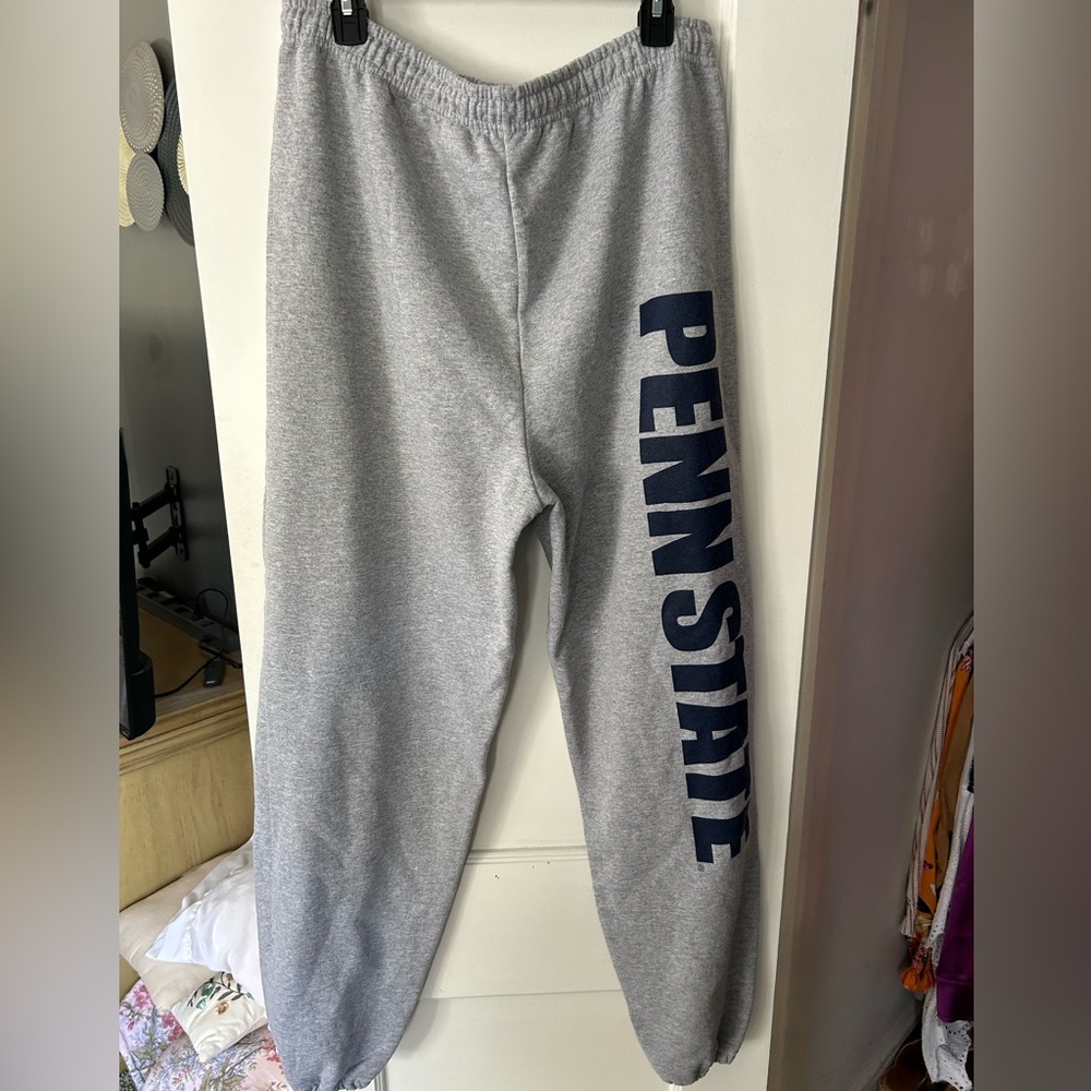 Gildan Gray Sweatpants with Navy Print